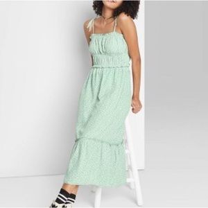 Wild Fable; Midi dress; Aqua color Whit floral; Size S